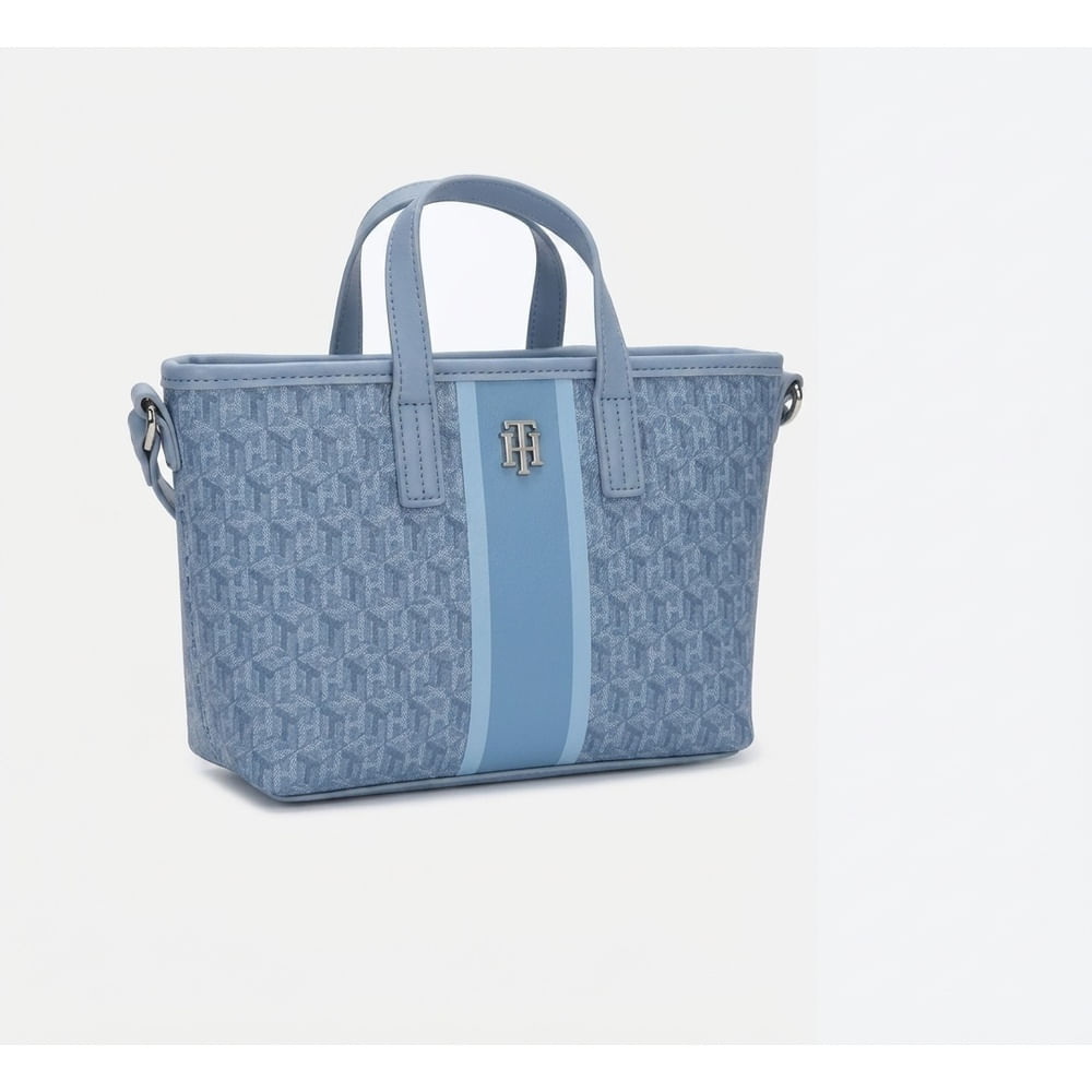 Cartera tote Tommy hilfiger monograma azul