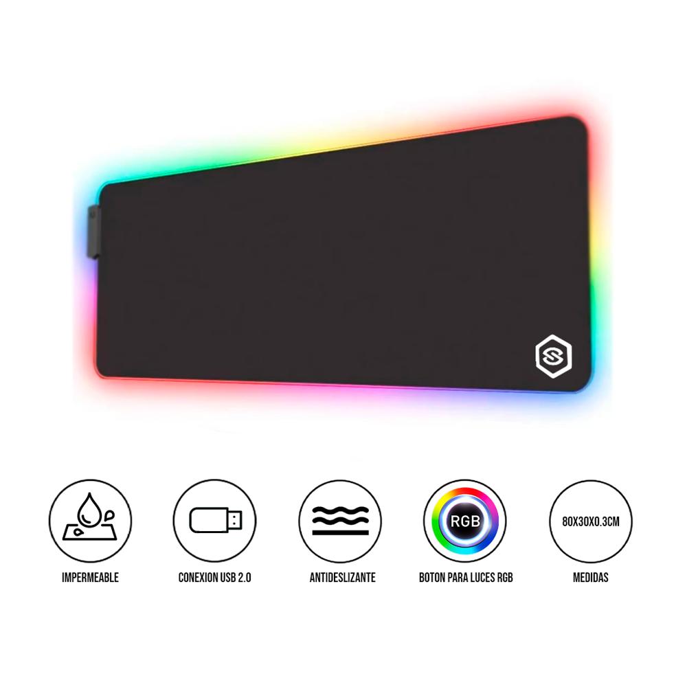 Mouse Pad S&T RGB-03 XL 80x30cm RGB 7 Colores USB 