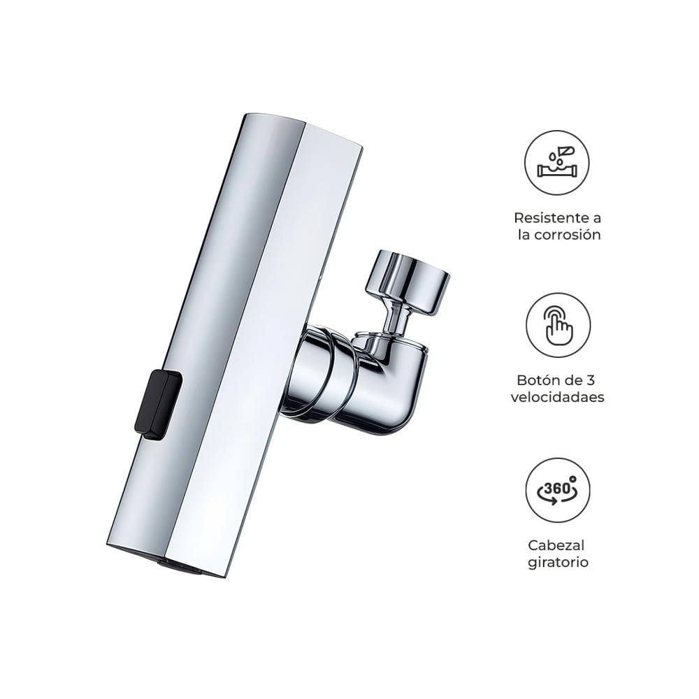 Extensor de Grifo Cocina 3 en 1 Giratorio 360° Silver WA-29