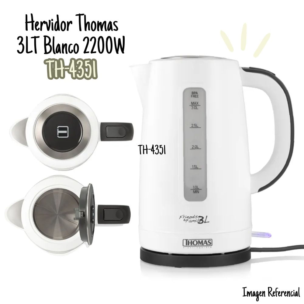 Hervidor Eléctrico Thomas 3 litros TH-4351.