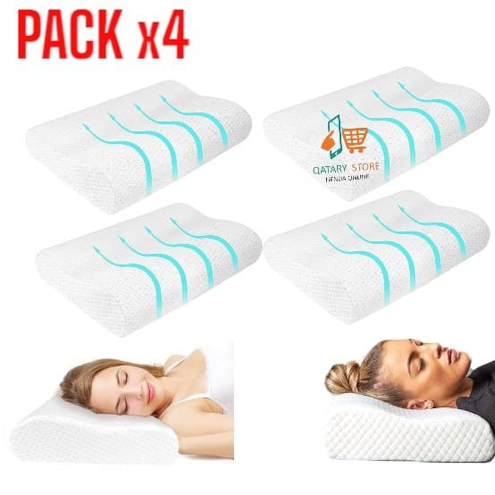 PACK x4 Almohada con Memoria Ergomonica Ortopedica Viscoelastica