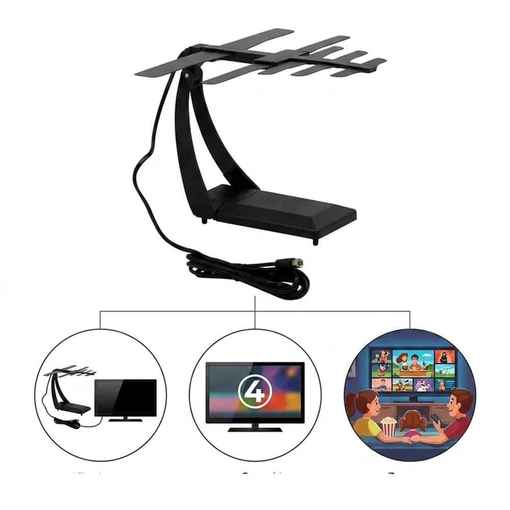 Antena HDTV Interior de Alta Ganancia para Señal Digital TDT - Calidad de Imagen Superior