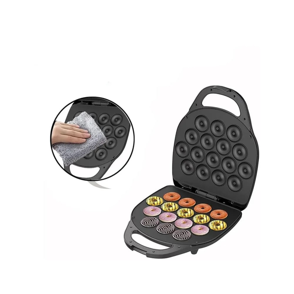 Mini Donut Maker para 16 Rosquillas - Máquina Eléctrica con Cocción Rápida y Fácil Limpieza