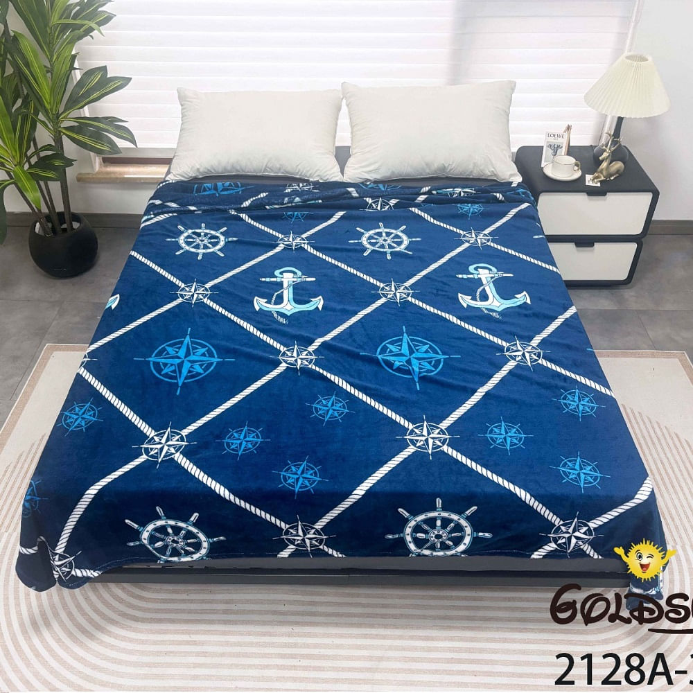 Manta Piel de Durazno 800gr de 2 Plazas Azul