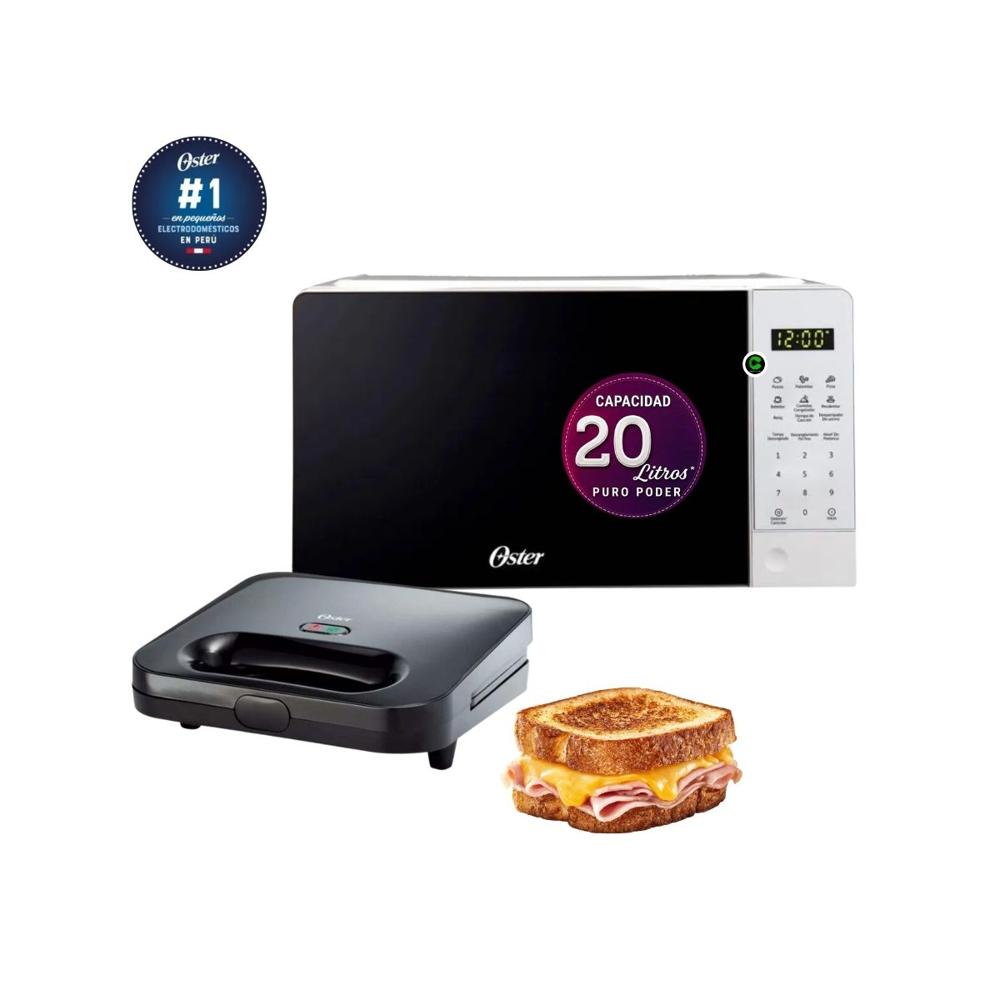 Combo Horno Microondas Digital 20 litros - Sandwichera compacta  CKSTSM2885