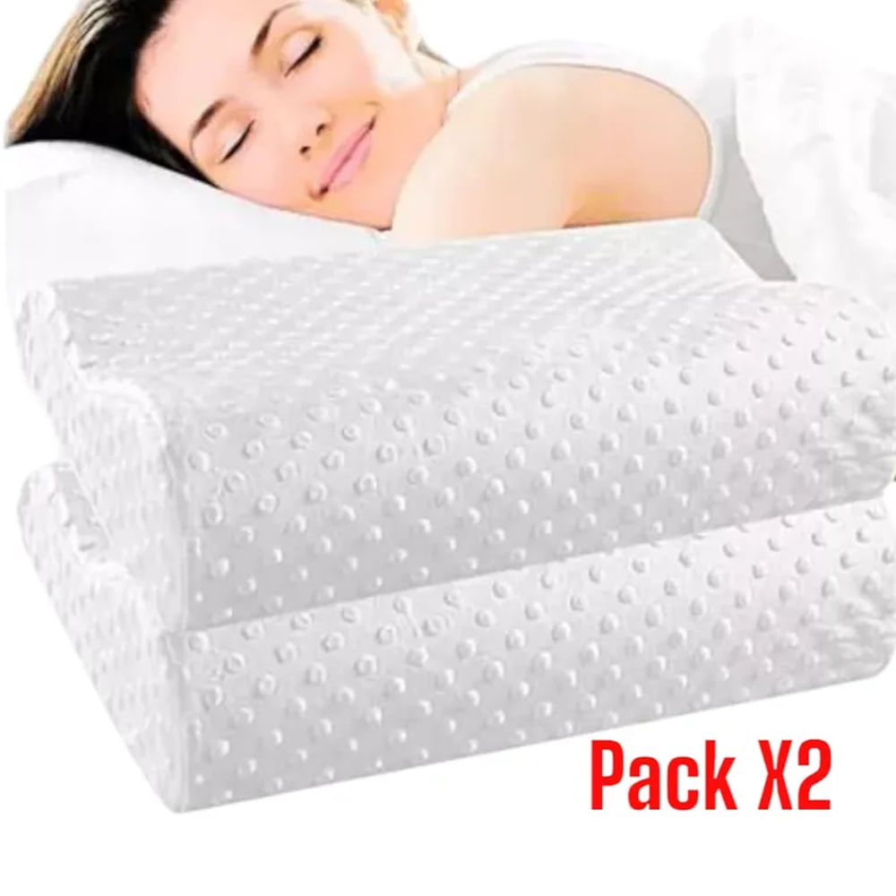 Combo X2 Almohada Ortopedica Evita Ronquidos Viscoelastica 2 Piezas