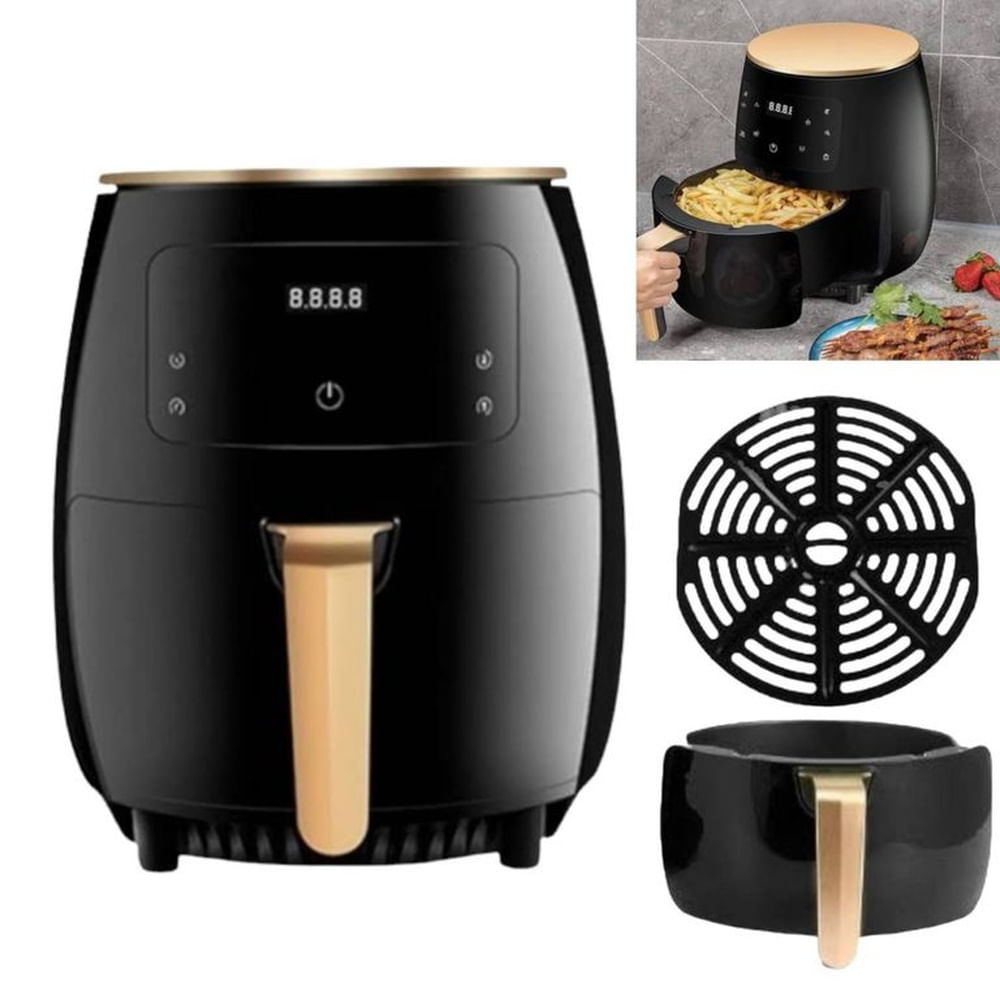 Freidora de Aire 6Litros Negro 2400W Temp hasta 200°C