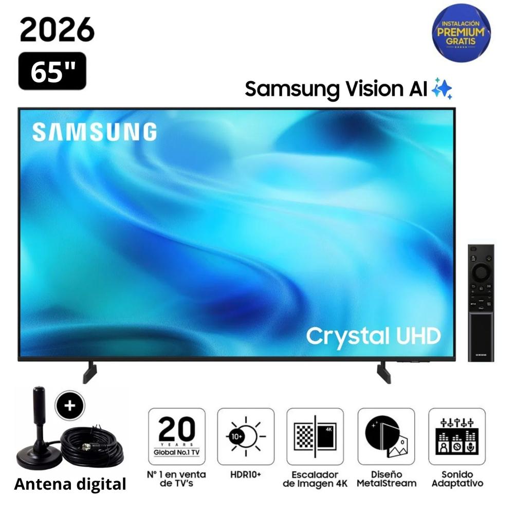 Televisor Samsung Smart TV 65"" Crystal UHD 4K UN65U8000H + Antena digital