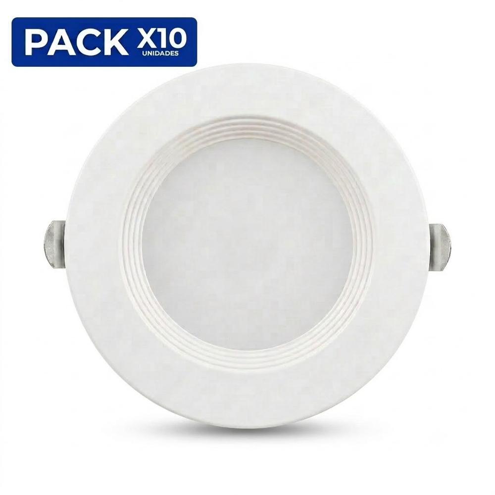 Pack x10 Spot Para Empotrar Caja Octogonal 9W  Color Blanco Luz Cálida