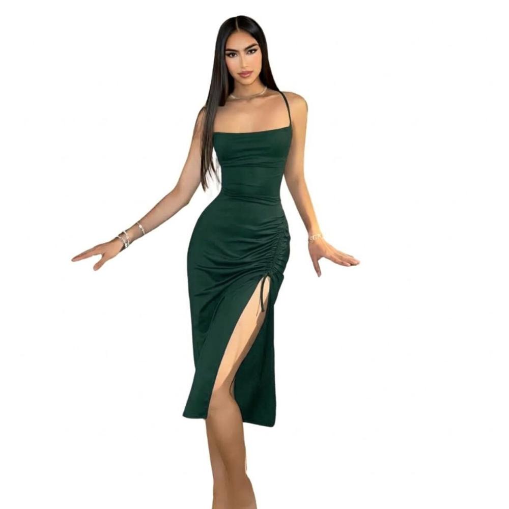 Vestido Satin Yoga Tania Vestido Satin LicradoTania Color Verde Botella Talla M