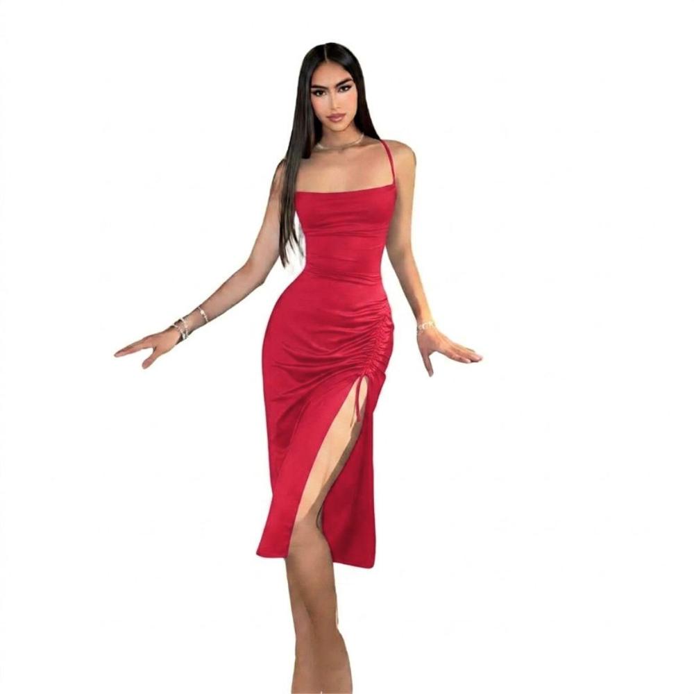 Vestido Satin Yoga Tania Vestido Satin LicradoTania Color Rojo Talla M