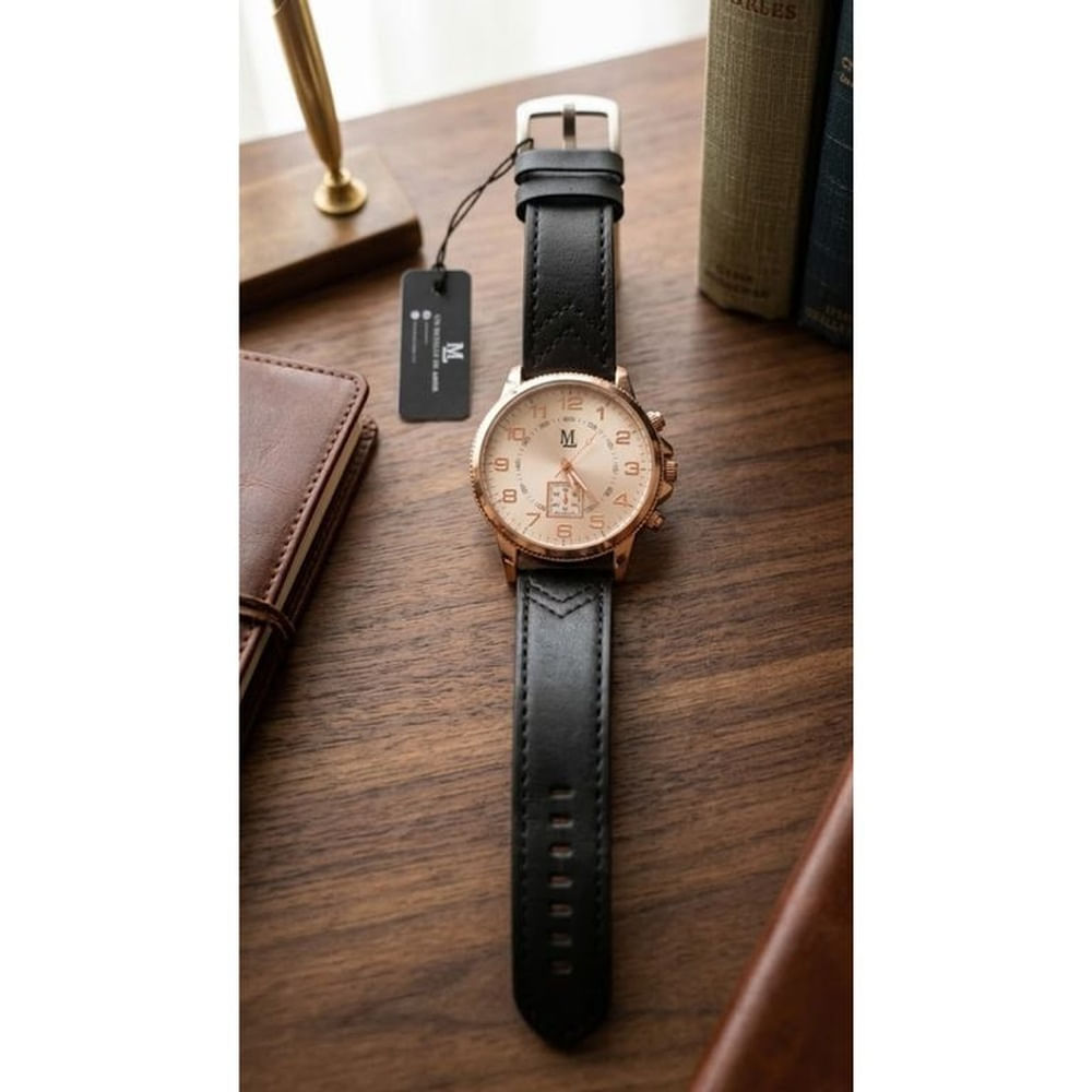 Reloj analógico masculino con diseño de inspiración y acabados elegantes