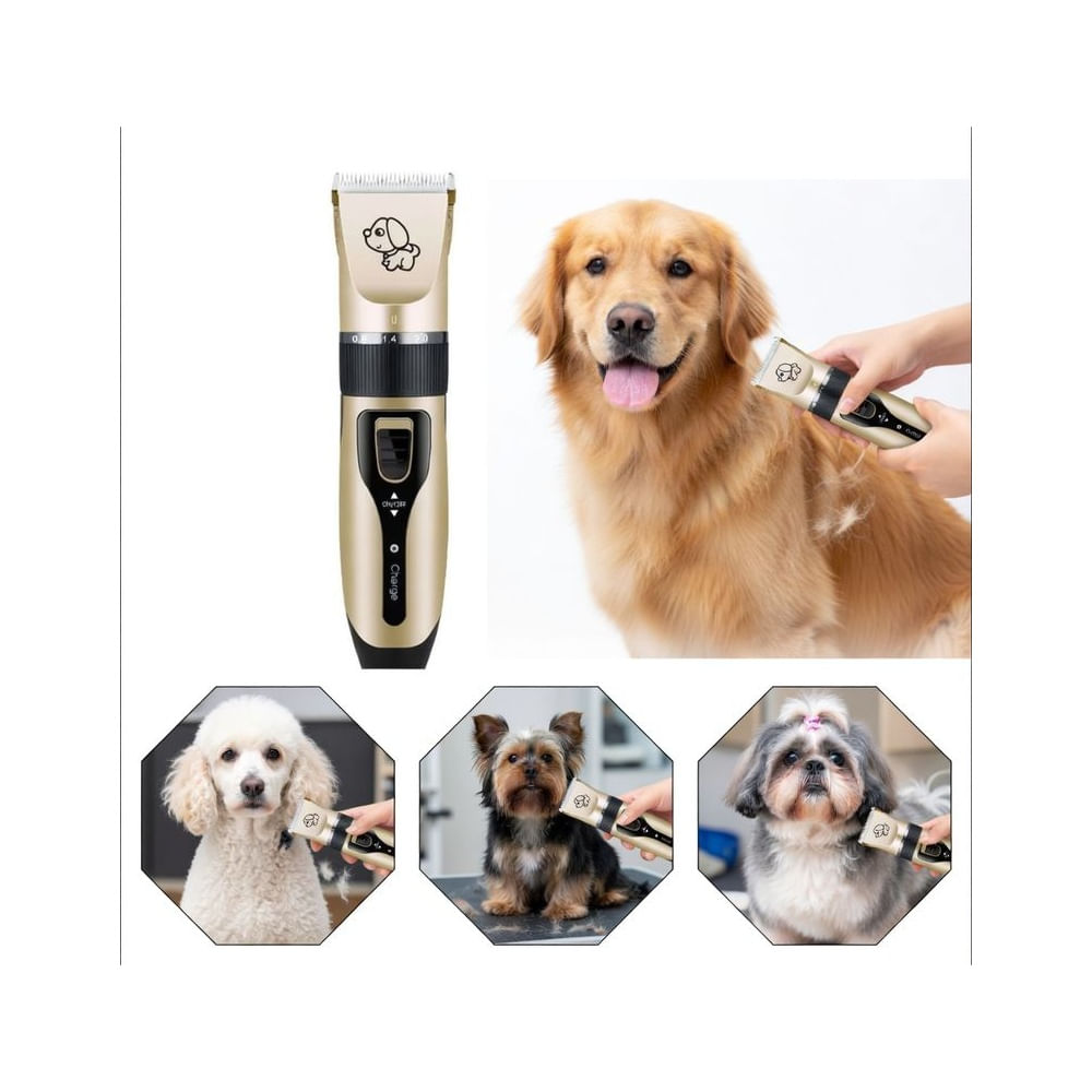 Kit 9 en 1 Cortador de Pelo para Mascotas Recargable - Rasuradora Silenciosa con Accesorios
