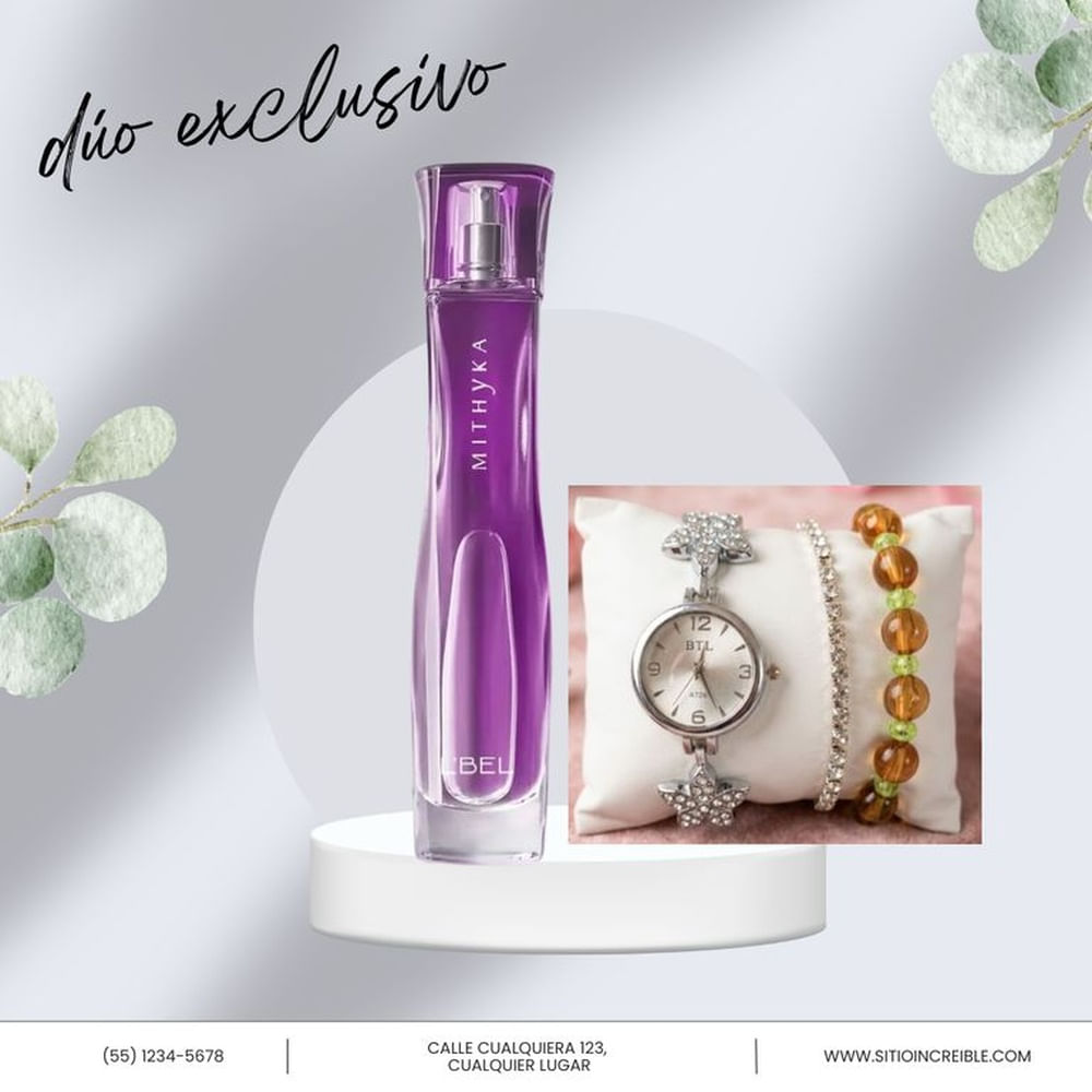 Mithyka Perfume femenino 50 ml  mas set de reloj x 3