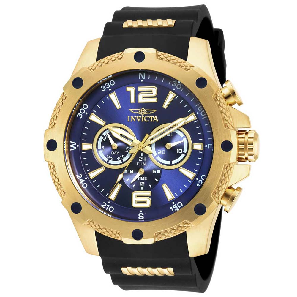 Reloj Invicta I-Force 19659 Cronómetro Correa Silicona Negro Dorado