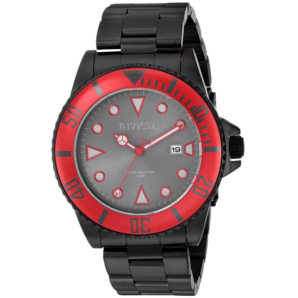 Reloj Invicta Pro Diver 90296 Fecha Acero Inoxidable Negro Rojo