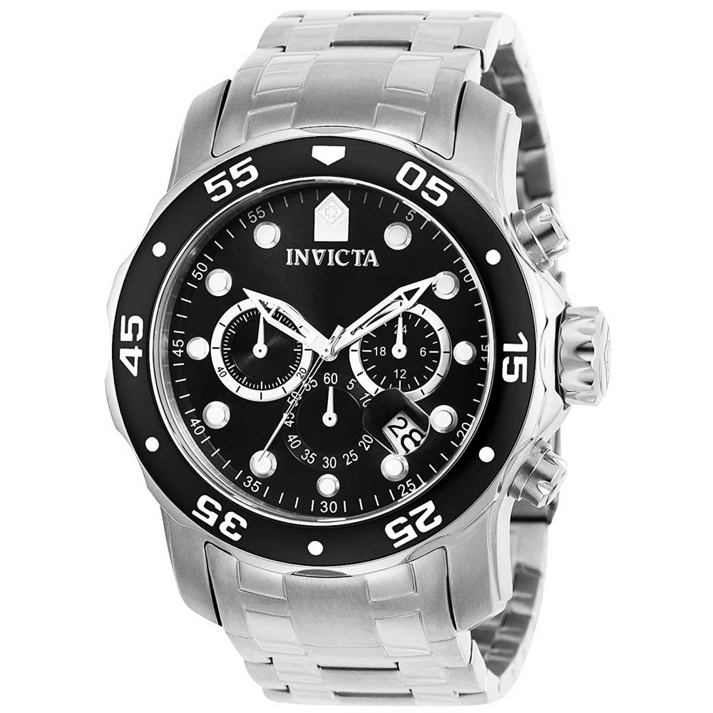 Reloj Invicta Pro Diver 0069 Fecha Cronómetro Acero Inoxidable Dial Negro
