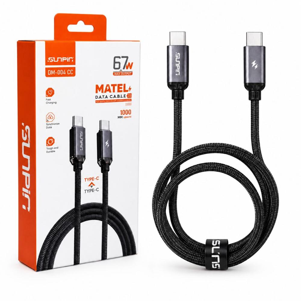 Cable Trenzado USB-C a USB-C SUNPIN Carga Rápida 67W