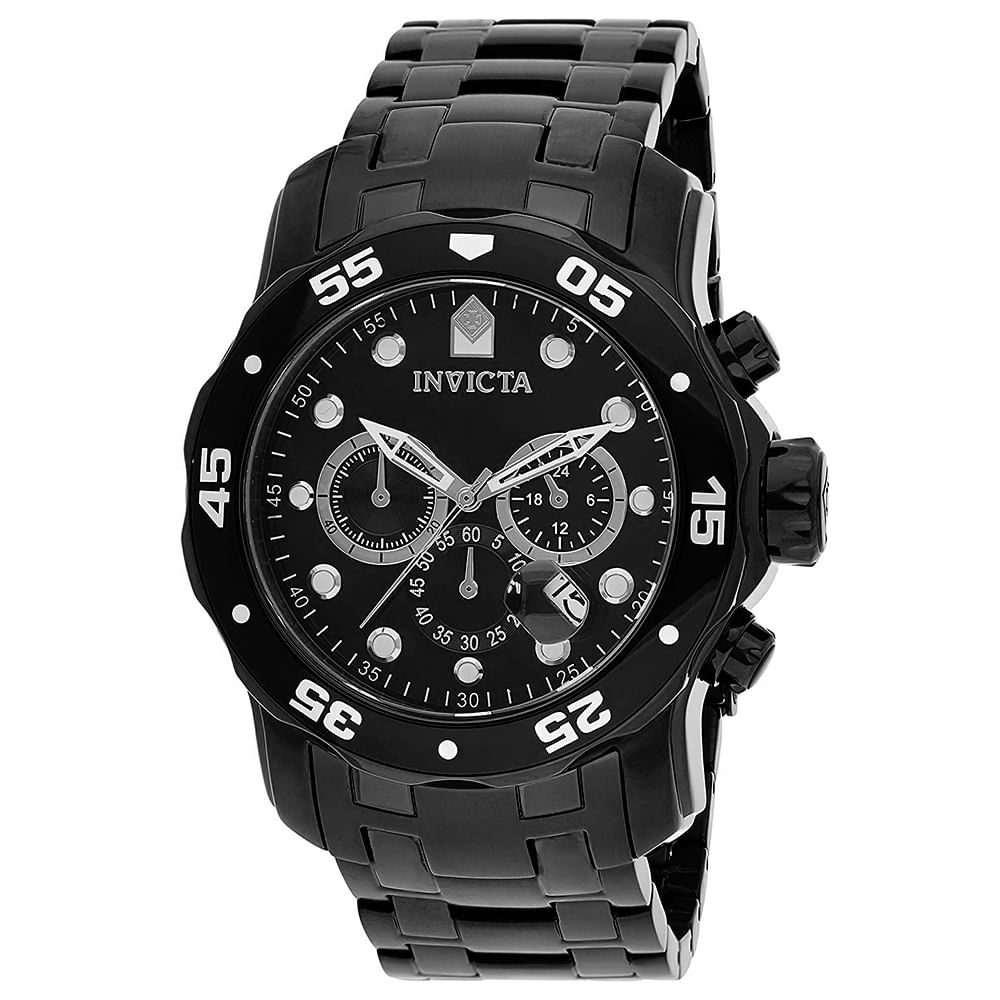 Reloj Invicta Pro Diver 0076 Fecha Cronómetro Acero Inoxidable Negro