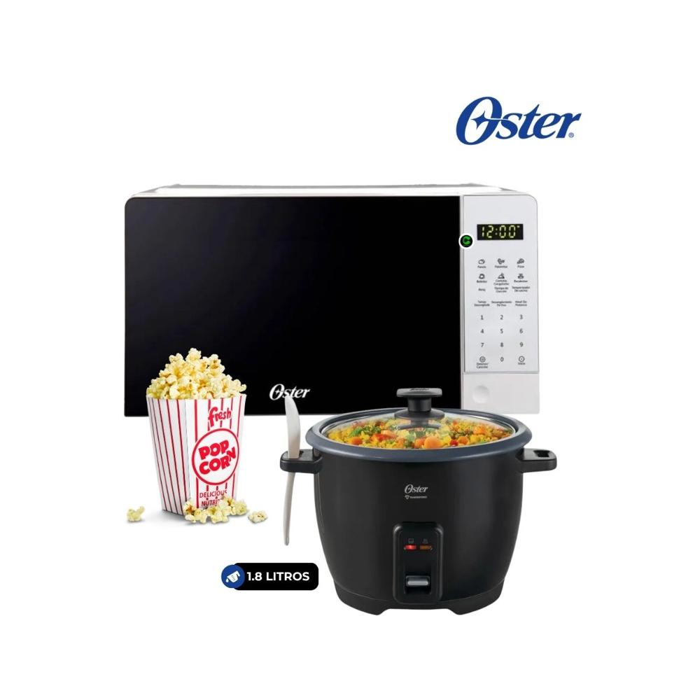 Combo Horno Microondas Digital 20 litros - Olla Arrocera antiadherente DiamondForce CKSTRCB10DFBLK