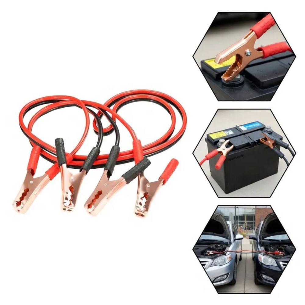 Cables Puente para Batería Automotriz 500A - Arrancador Portátil de Emergencia 1.5m