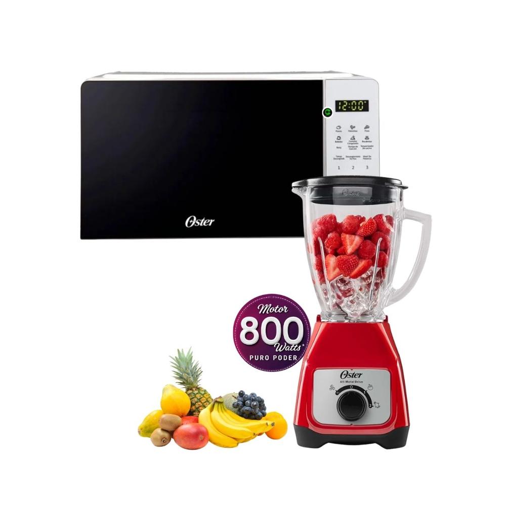 Combo Horno Microondas Digital 20 litros y Licuadora de 550 W control de perilla  BLSTKAGRRD
