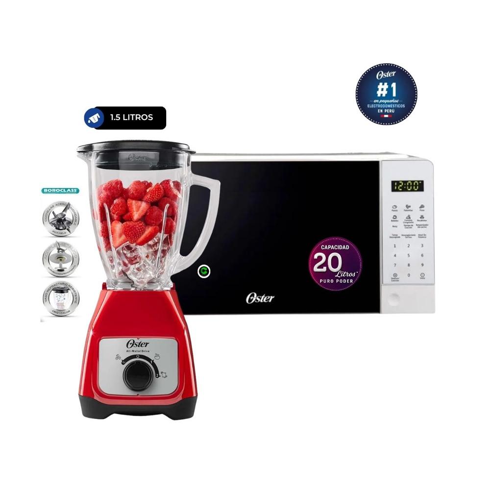 Combo Horno Microondas Digital 20 litros y Licuadora de 550 W control de perilla  BLSTKAGRRD