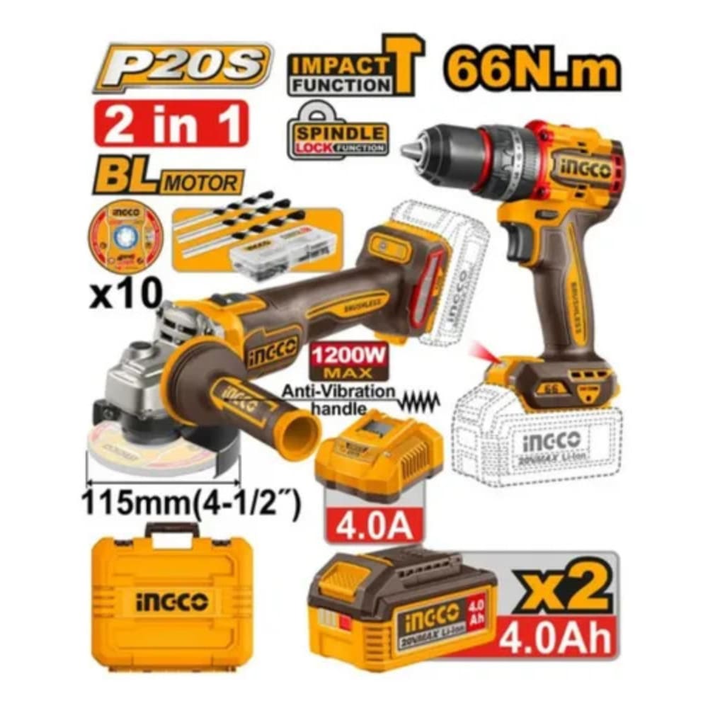 KIT COMBINADO INALÁMBRICO 2 PCS INGCO CKLI20256