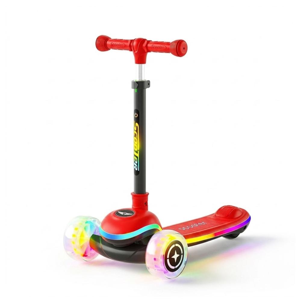 SCOOTER PARA NIÑOS Y NIÑAS MUSICAL 3 RUEDAS ROJO