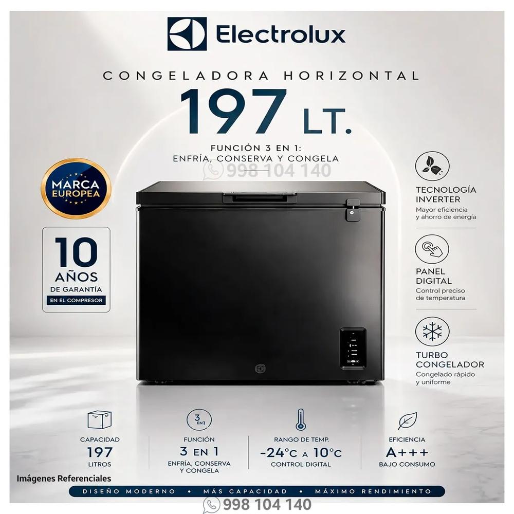 Congelador Horizontal Electrolux 197L Inverter Neg