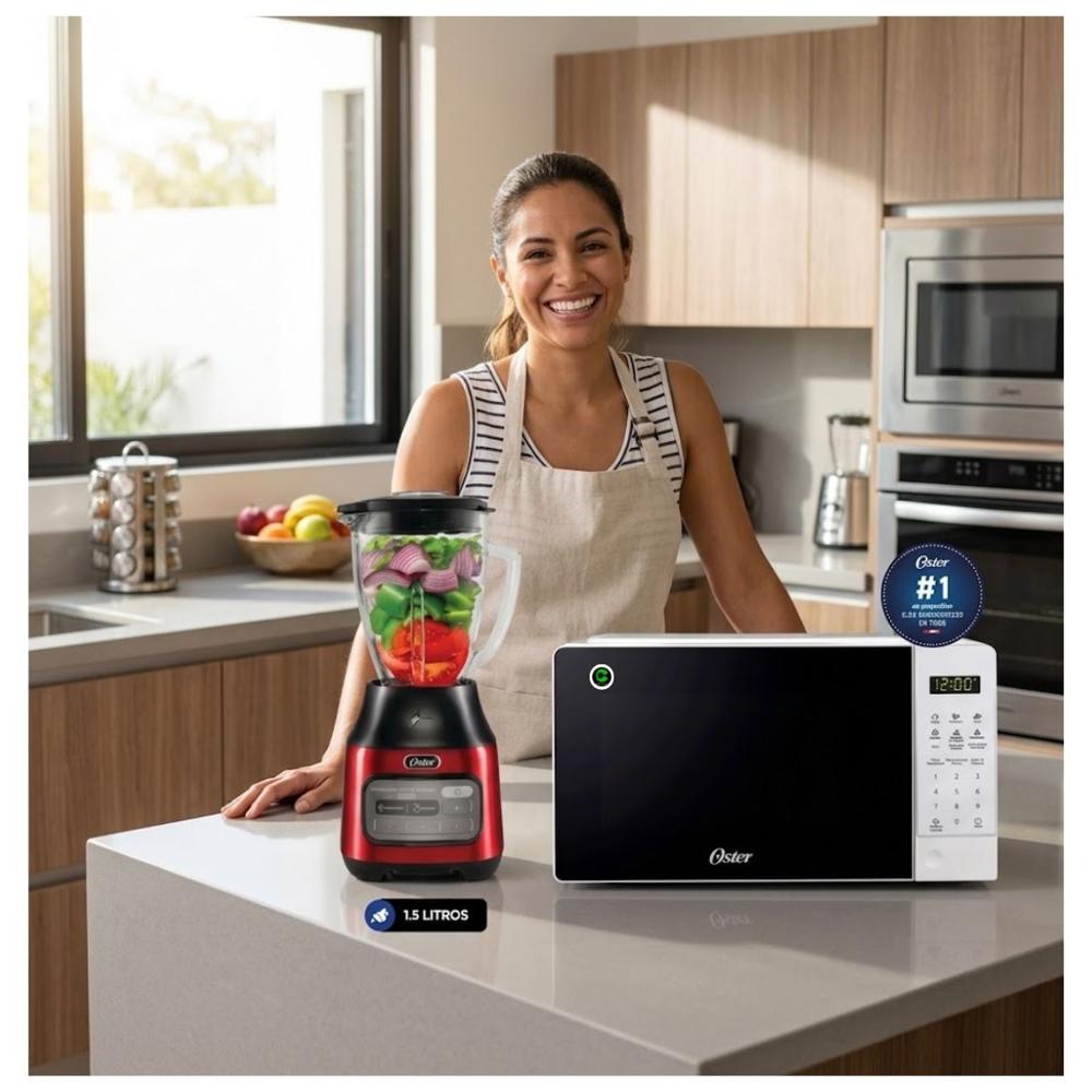 Combo Horno Microondas 20 litros POGGE2701 y licuadora Tecnología Reversible BLSTPEG-CRT 1.5 LT
