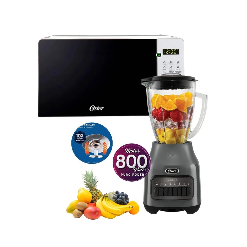 Combo Horno Microondas Digital 20 litros y Licuadora con vaso de vidrio y 6 velocidades más pulso