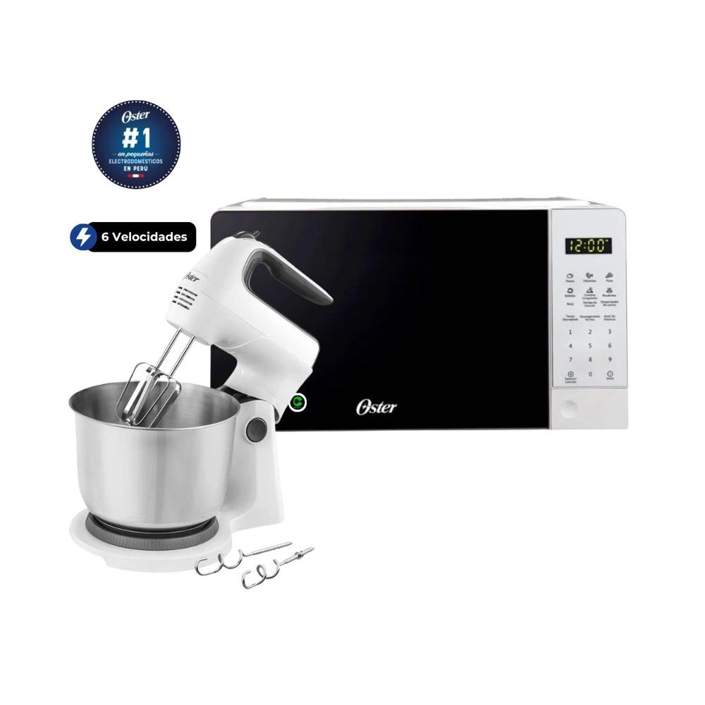 Combo Horno Microondas Digital 20 litros y Batidora 6 velocidades y función turbo
