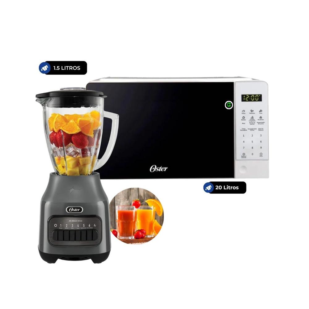 Combo Horno Microondas Digital 20 litros POGGE2701 y  Licuadoracon 6 velocidades  BLSTPEG-GPB