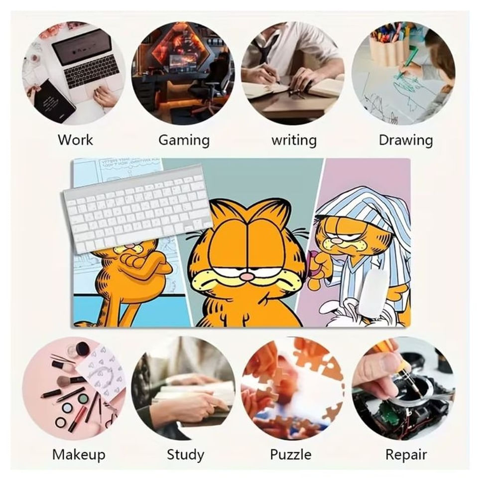 Un mouse pad grande para juegos modelo gato dormilon