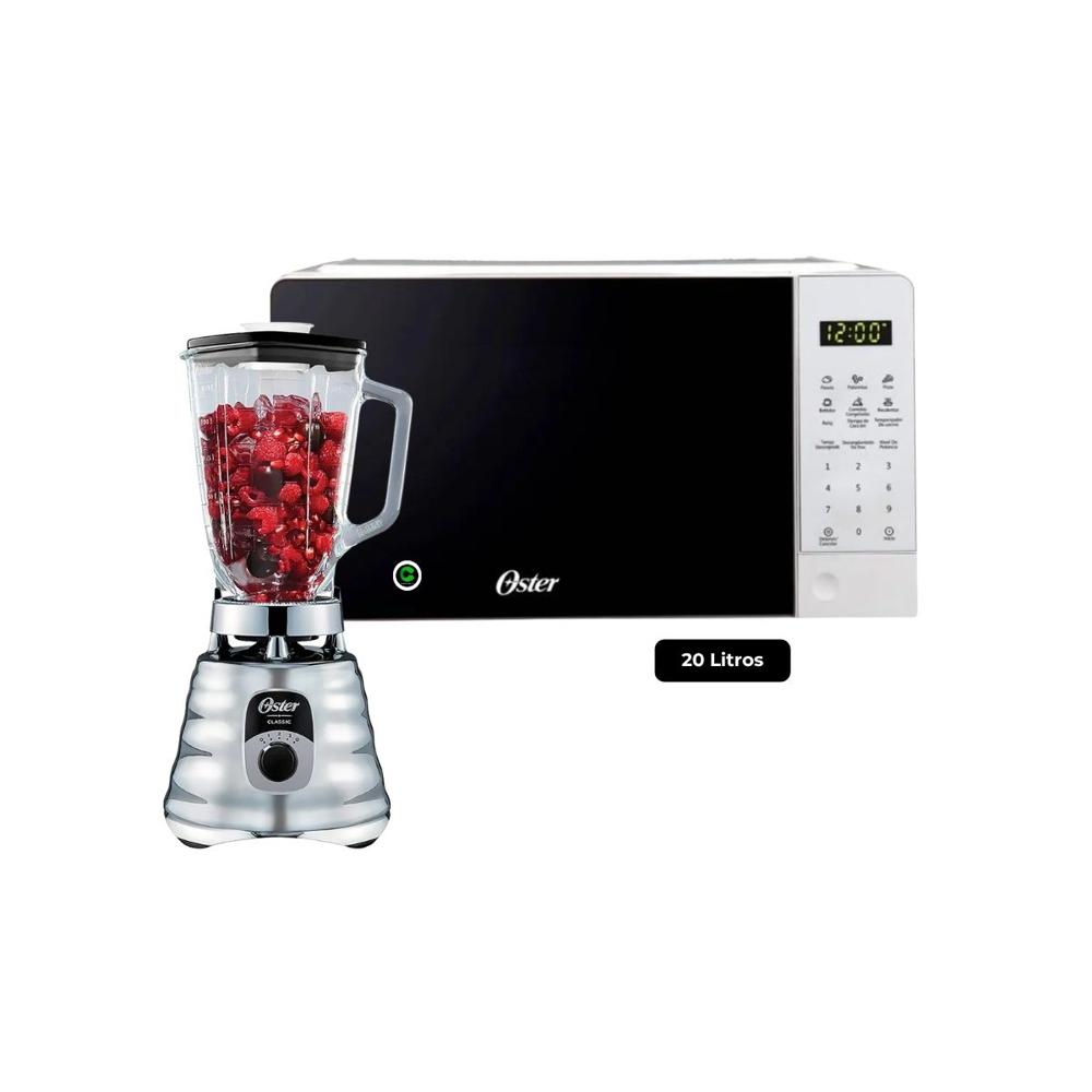 Combo Horno Microondas Digital 20 litros POGGE2701 y Licuadora BLST4655 de 1.25 LT