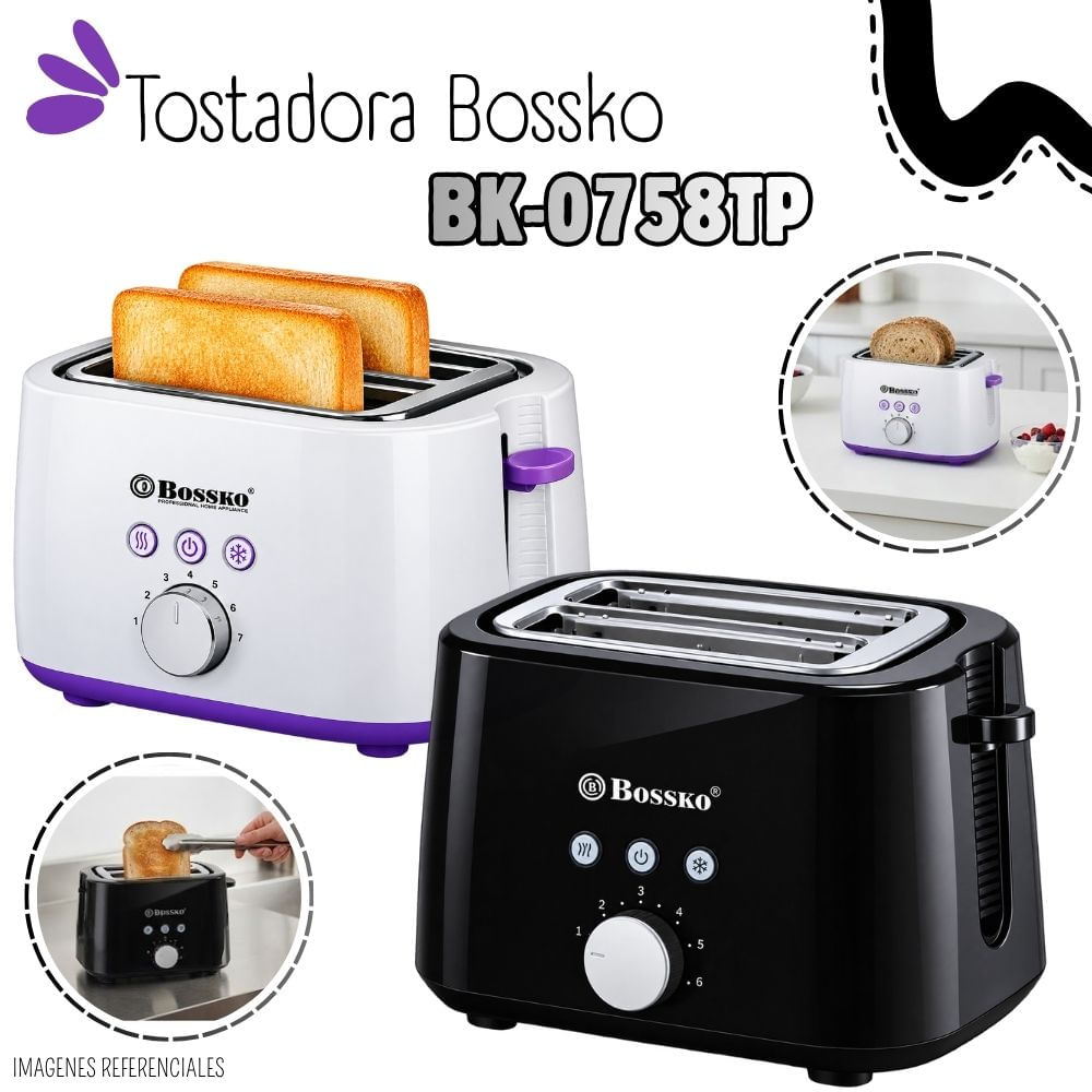Tostador Eléctrico Bossko BK-0758TP