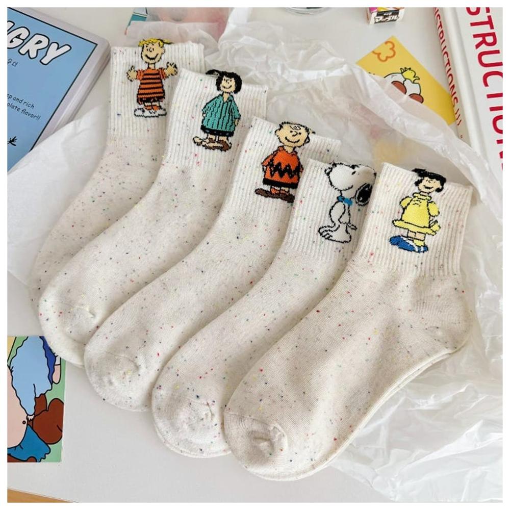 CALCETINES MEDIAS UNISEX SNOOPY PACK POR 5 PARES