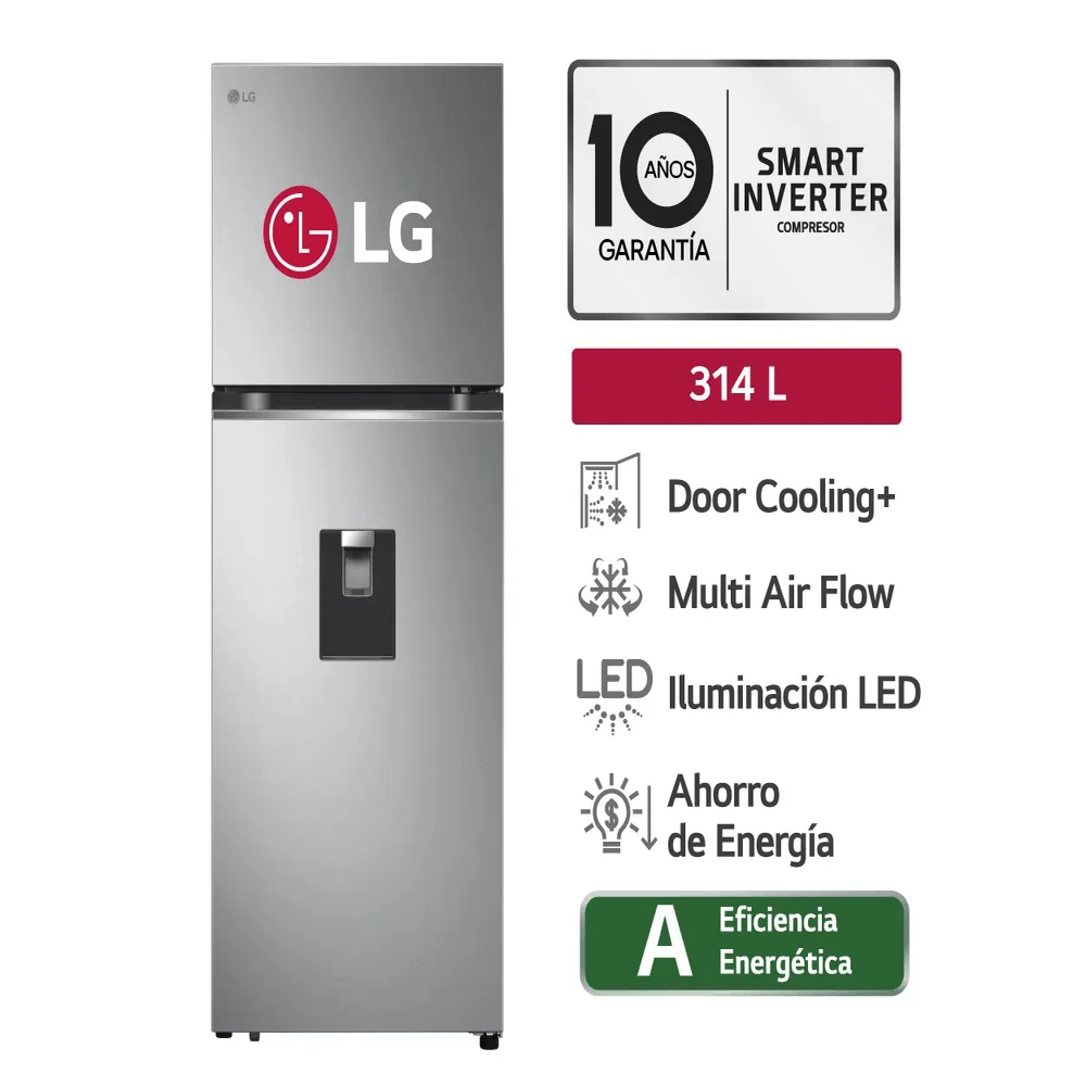 Refrigeradora LG 314 Litros Top Freezer DoorCooling GT31WPP Nuevo
