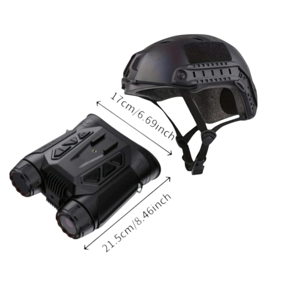 CASCO CON BINOCULAR DE VISIÓN NOCTURNA CON LASER INFRAROJO 4K UHD Zoom 16X de 48MP