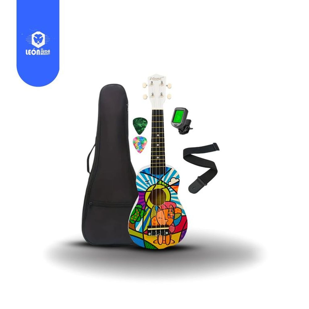 Ukelele Soprano Vozzex VZ XU21 -11D  Set Completo