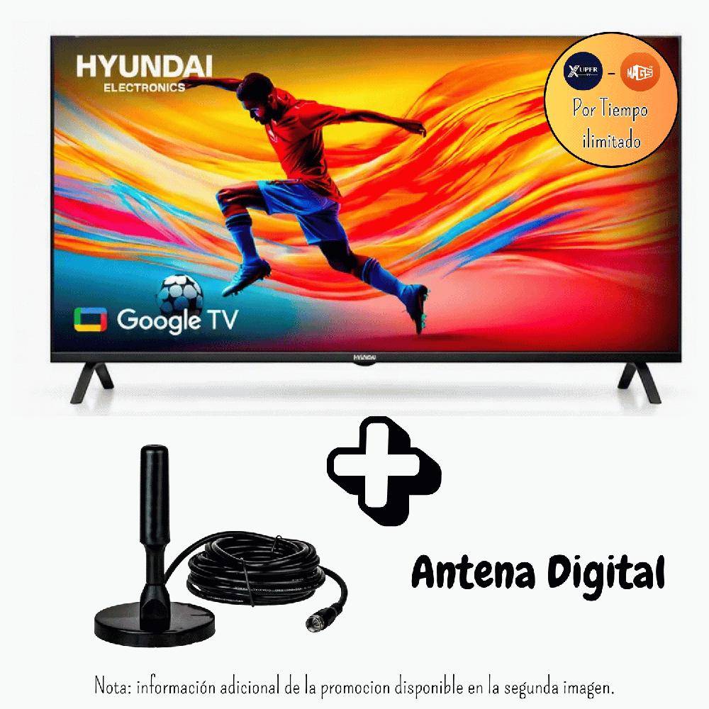 Televisor Hyundai 50 Pulgadas QLED FHD Google TV HYLED5027QFG Promocion Antena Digital