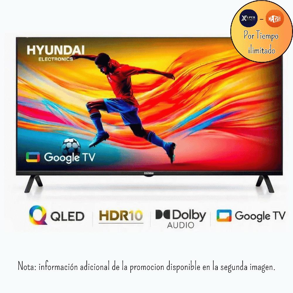 Televisor Hyundai 50 Pulgadas QLED FHD Google TV HYLED5027QFG Promocion 1 año de Garantia