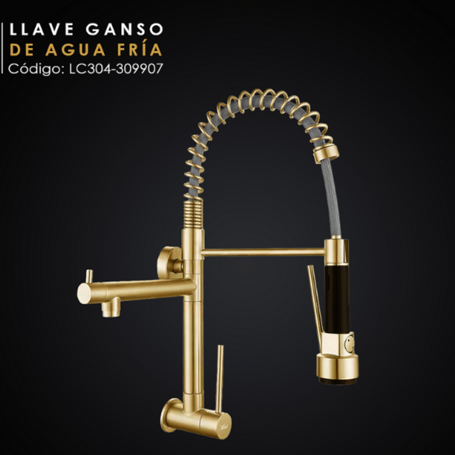 Llave ganso Dorado con resorte Lion Castle 304-309907 Llave ganzo Dorado con resorte Lion Castle 304-309907