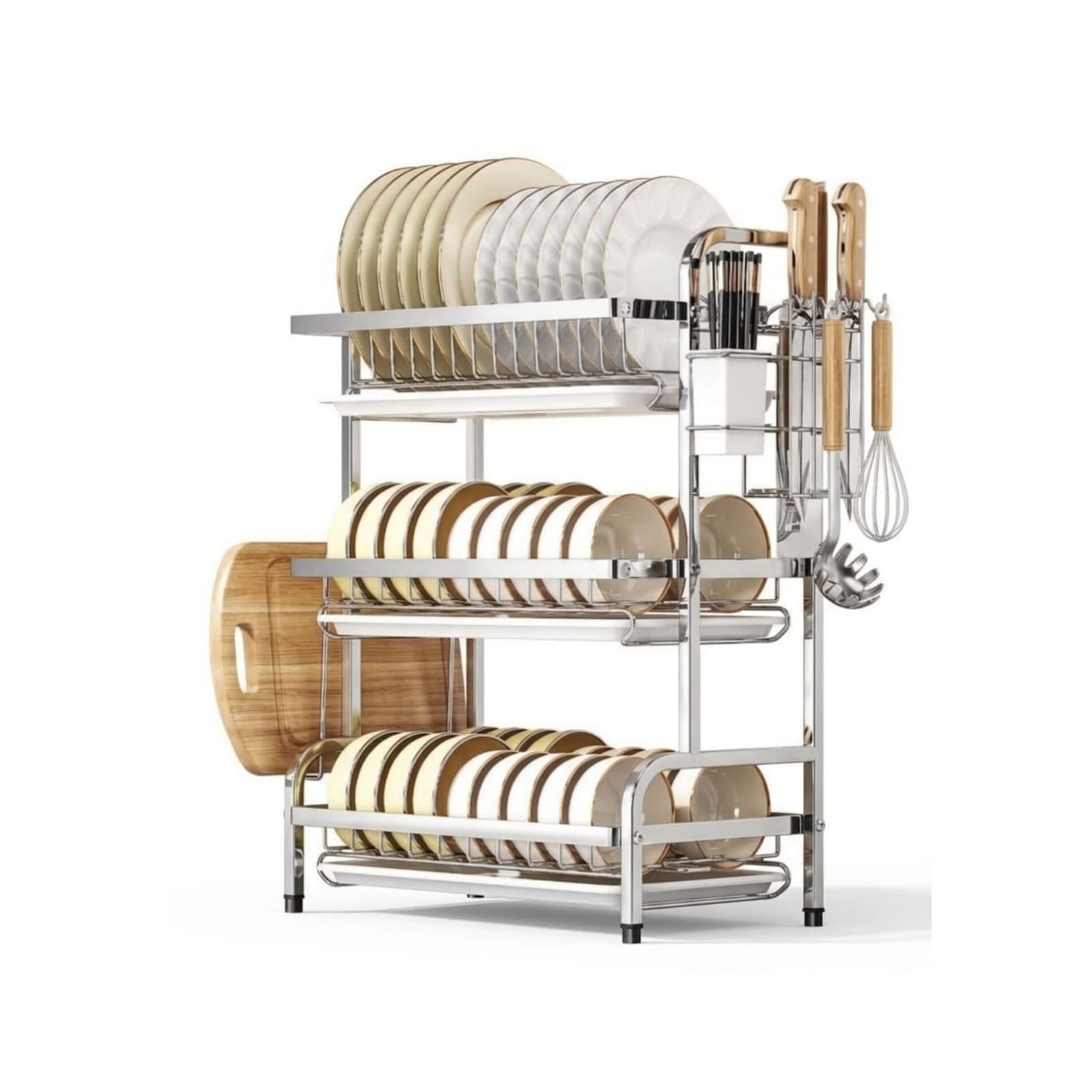 Escurridor Organizador Acero Inoxidable 3 Niveles Para Platos