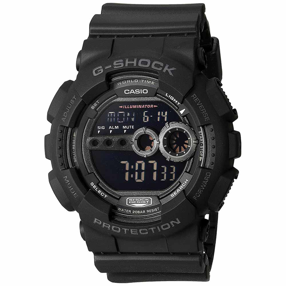 Reloj Casio G-Shock GD100-1B Digital Luz de Fondo Resina Negro