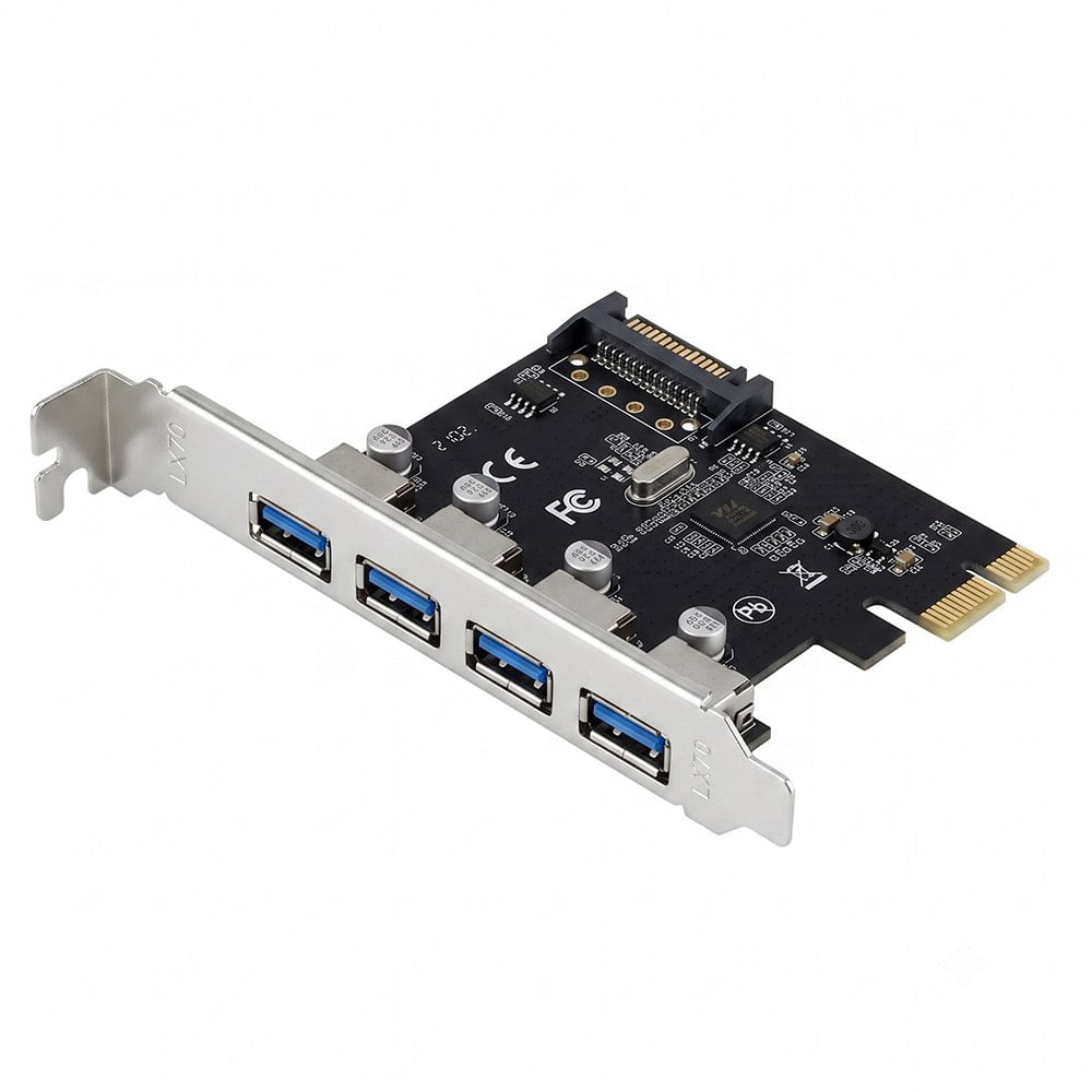Tarjeta de Expansión PCI-Express PCI-E a 4 Puertos USB 3.0 SuperSpeed 5Gbps Chipset