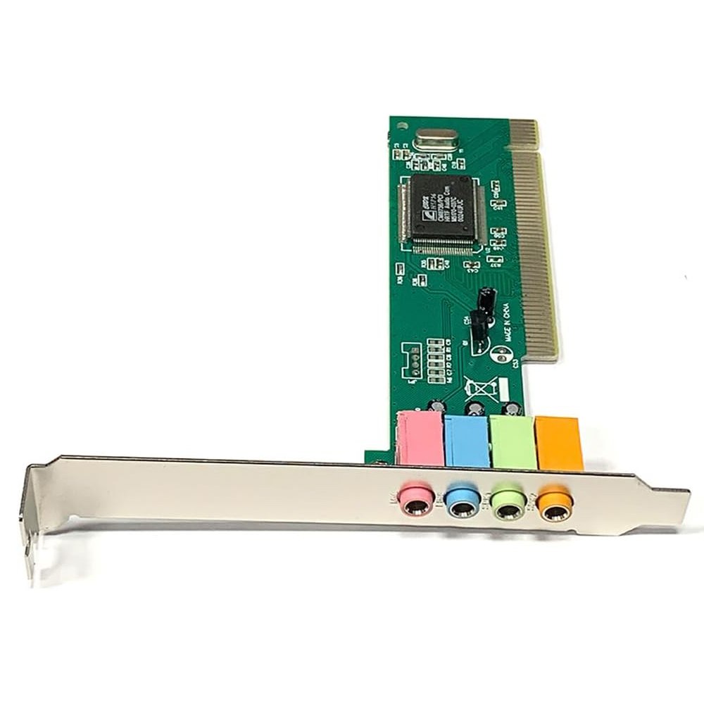 Tarjeta de Sonido PCI 4.1 Canales CMI8738 32-Bit 3.5mm Mic Line SPK1 SPK2 con Driver CD