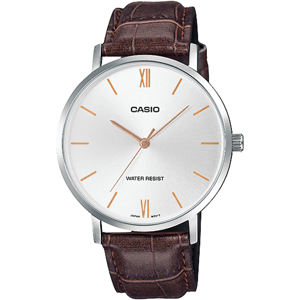 Reloj Casio MTP-VT01L-7B2 para Hombre Correa de Cuero Marrón