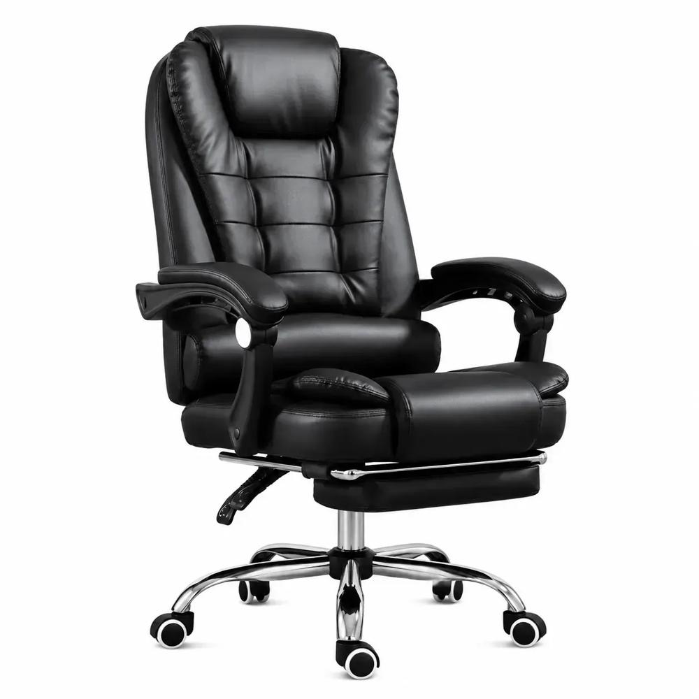 Silla Gerencial Ergonómica con 7 Vibromasajes Premium Reclinable y Ajustable en color Negro